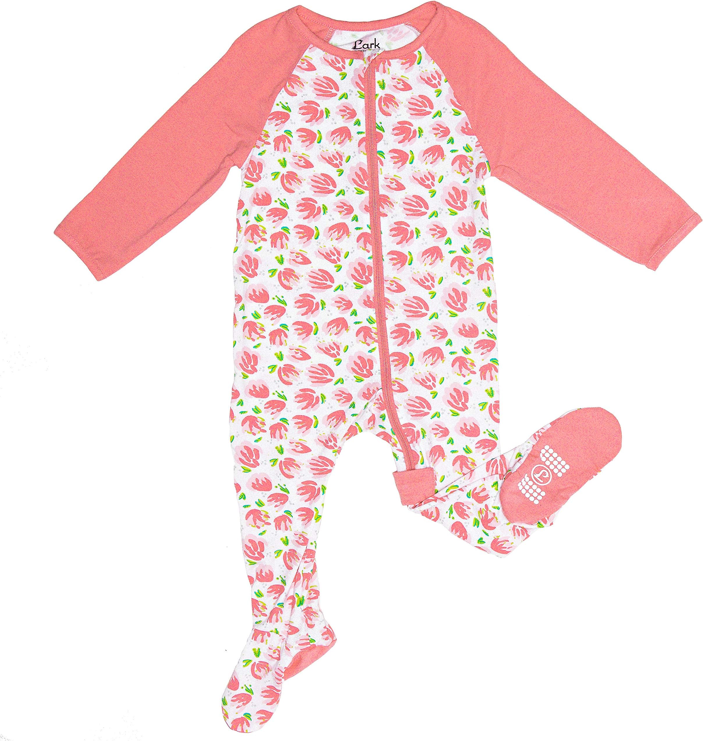 Lark Adventurewear: Premium Bamboo Zip Sleeper - No Slip Footie Pajamas (Baby, Boy, Girl 3M-2T),