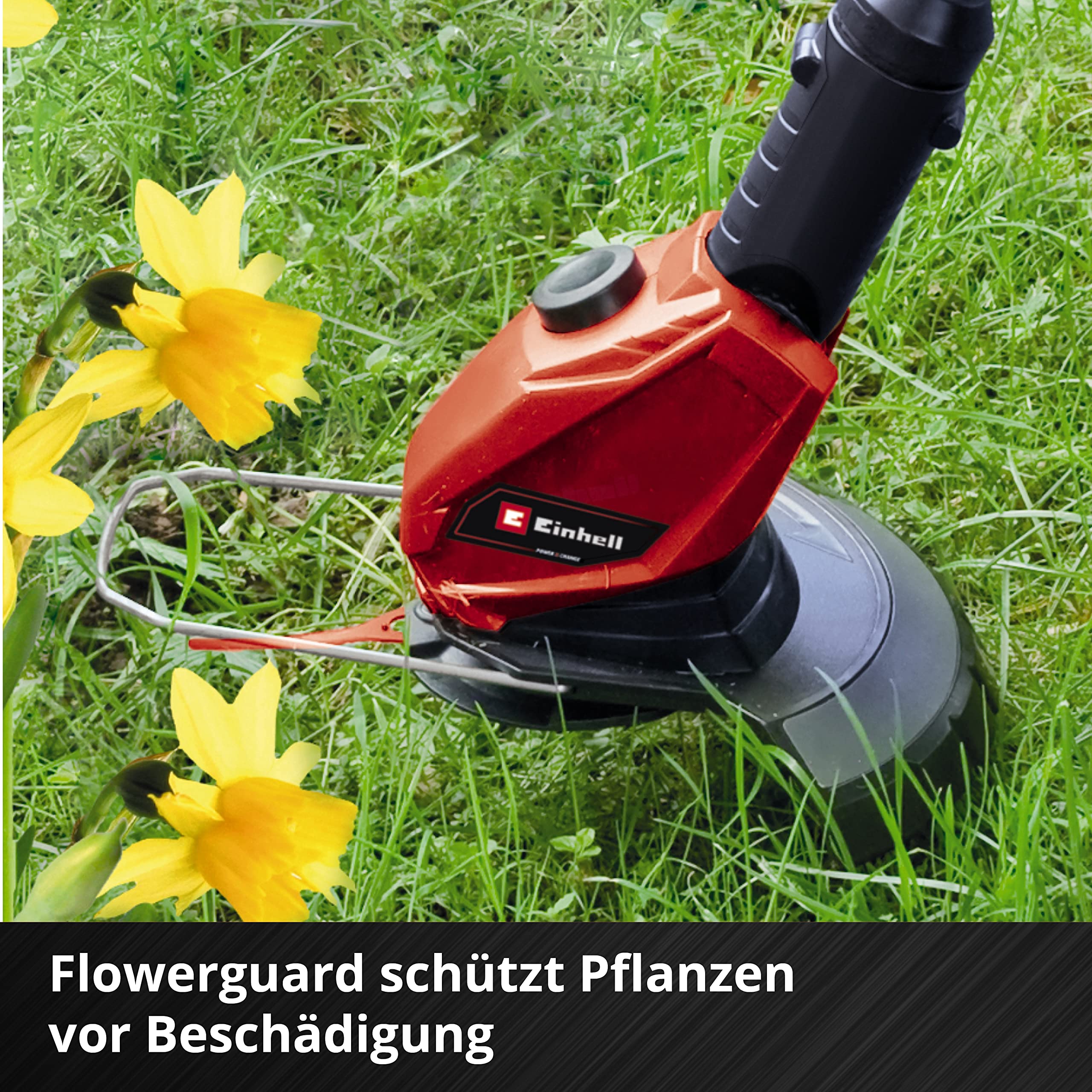 Einhell Akku-Rasentrimmer GE-CT 18 Li Kit Power X-Change (Li-Ion, 18V, Motorkopf drehbar, Flowerguard, inkl 20 Kunststoffmesser, inkl. 2,0Ah Akku und Ladegerät) 9