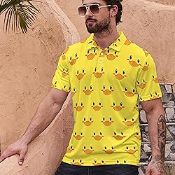 Xdceu Men’s Yellow Duck Golf Polo Shirts Funny