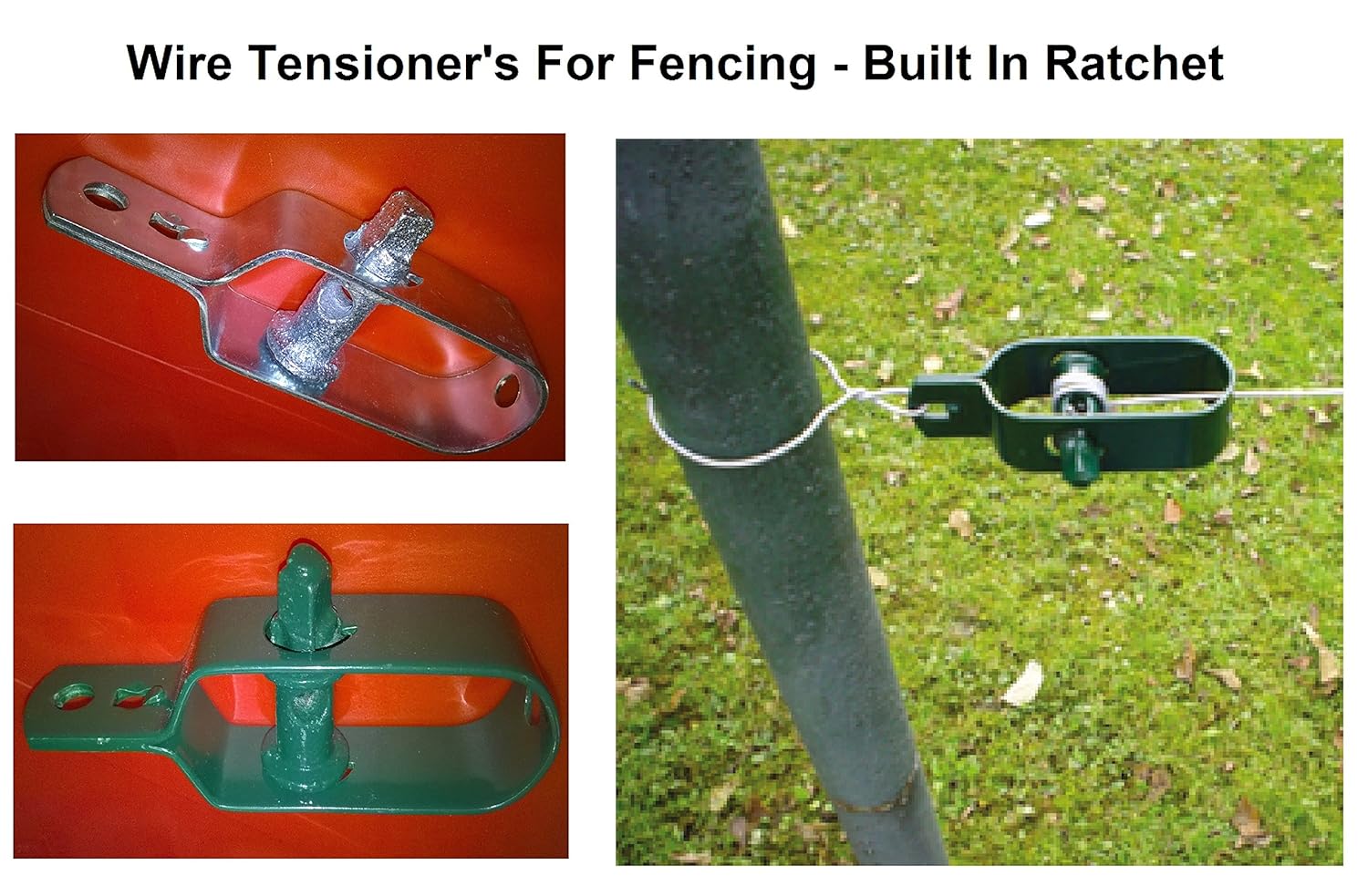 Wire Fence Tensioner (2 Pack Natural) Ratchet Type Galvanised