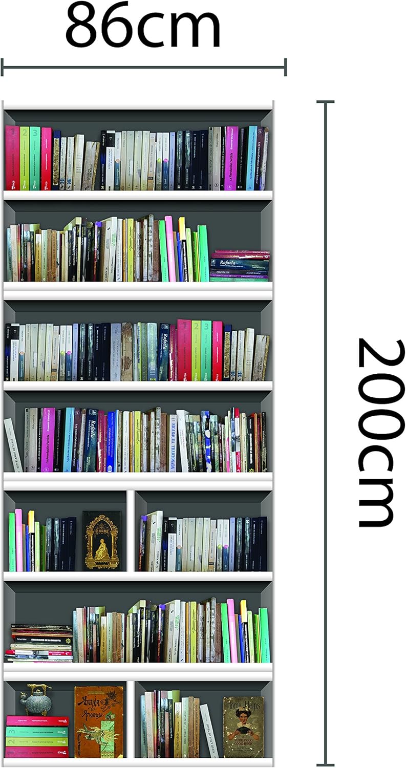 WALPLUS 12 Packs-Library Bookshelf Wall Sticker, Vinyl, Multi-Colour, 90 x 60 x 4 cm - Image 5