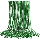 30 Pack Mardi Gras Beads Necklaces Bulk,Mardi Gras St Patricks Day Accessories Green Beads Necklace Party Favors,St Patricks Day Necklaces Party Supplies Mardi Gras Decor for Party,School Event,Home