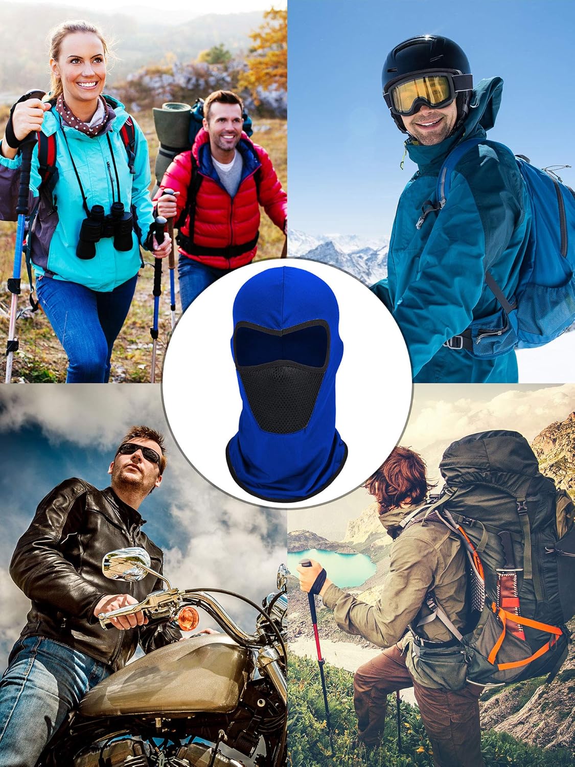 6 Pieces Summer Balaclava Face Mask Breathable Sun Dust Protection Mask Long Neck Cover for Outdoor Activities (Blue, Khaki, Black, Navy Blue, Grey, Army Green) at  Men’s Clothing store
