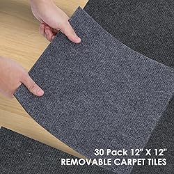 VallisCo 30 Pack Carpet Tile - 12” X 12” Self