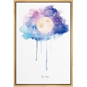 SIGNWIN Framed Canvas Wall Art A Full Moon...