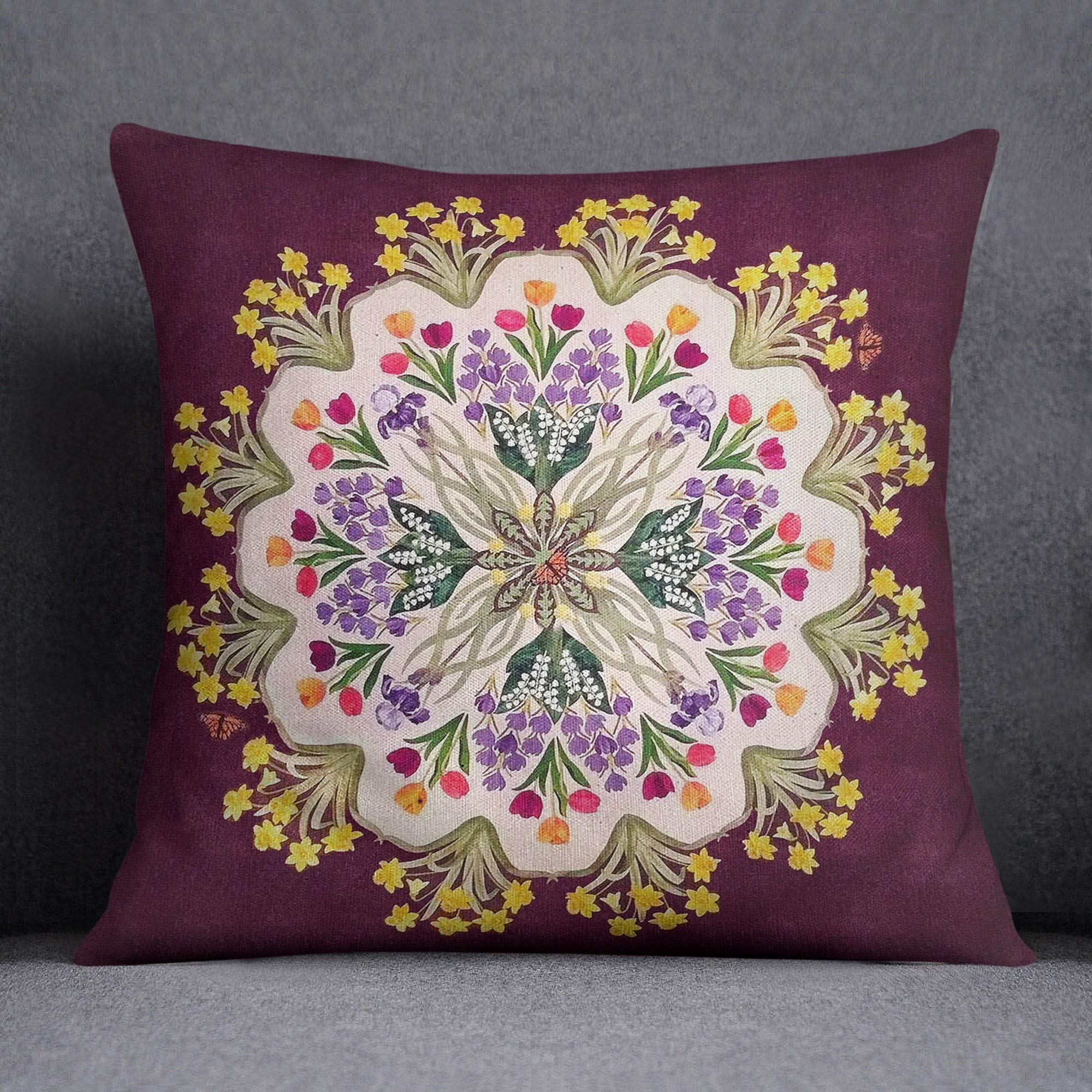 Bonamaison Decorative Cushion Cover, Cotton Polyester, Multicolor, 45x45
