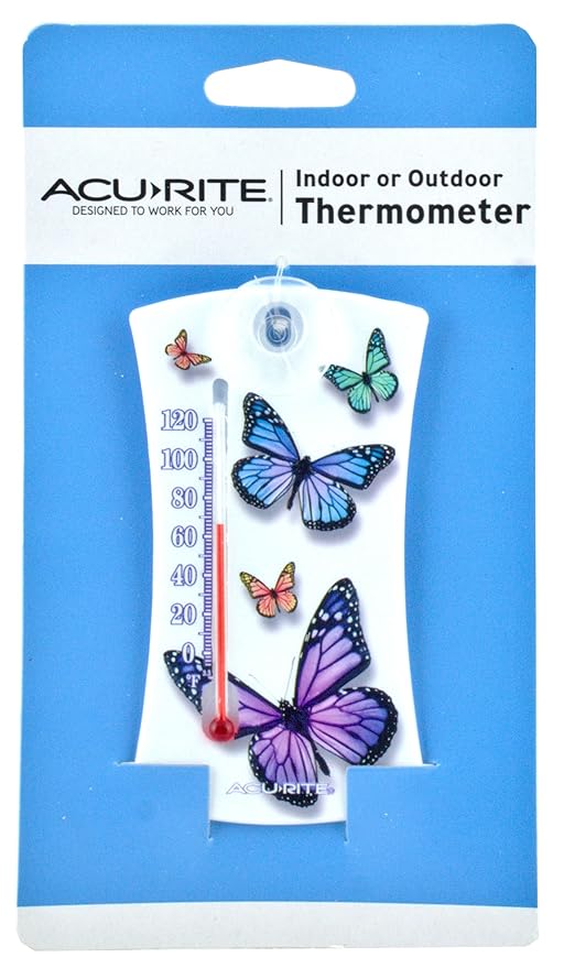 AcuRite Mini Thermometer (White Butterfly Design) Outdoor