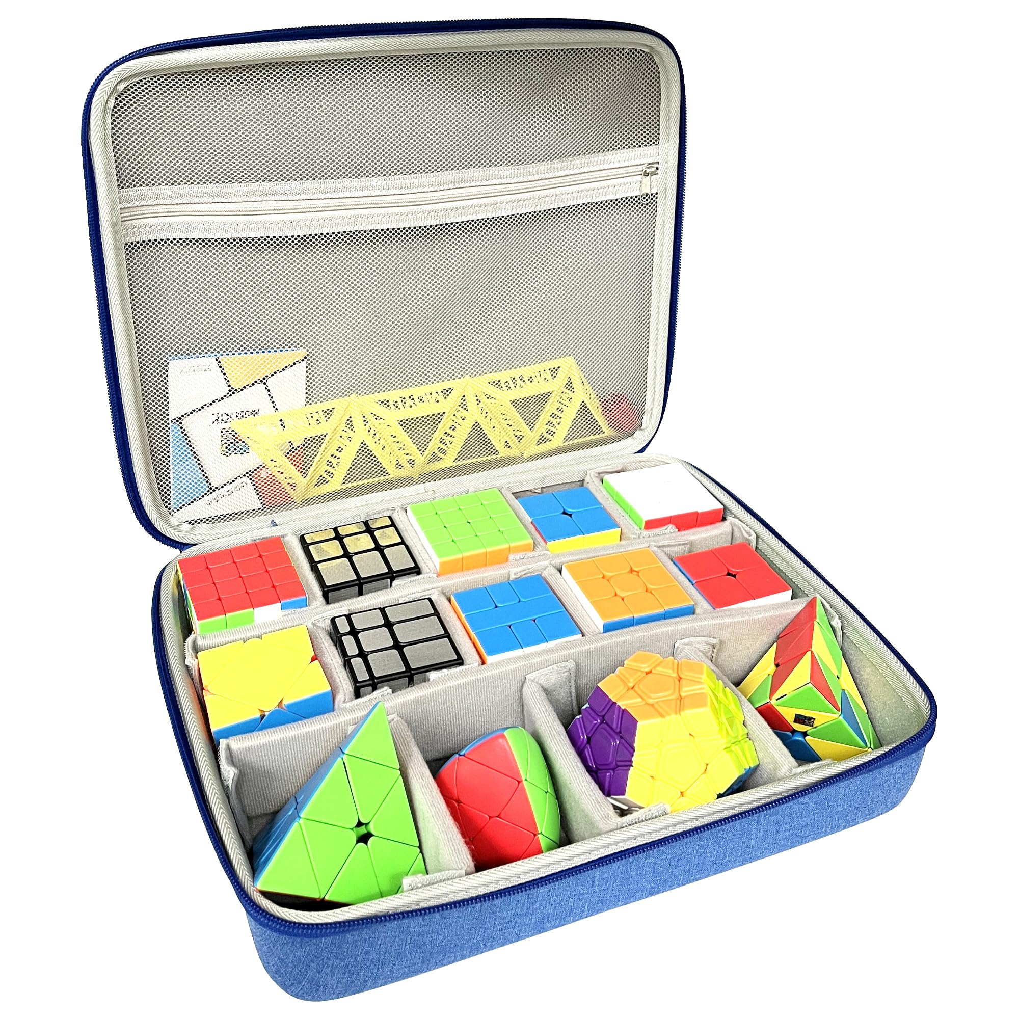 Photo 1 of ***CASE ONLY*** LeoTube Speed Cube Hard EVA Case Bag Compatible with Shashibo/for Rubik’s/for Jurnwey/for Roxenda Brain Teaser Fidget Toy. Storage Travel Holder for Cube Puzzle Travel Game (Case Only) (Blue)