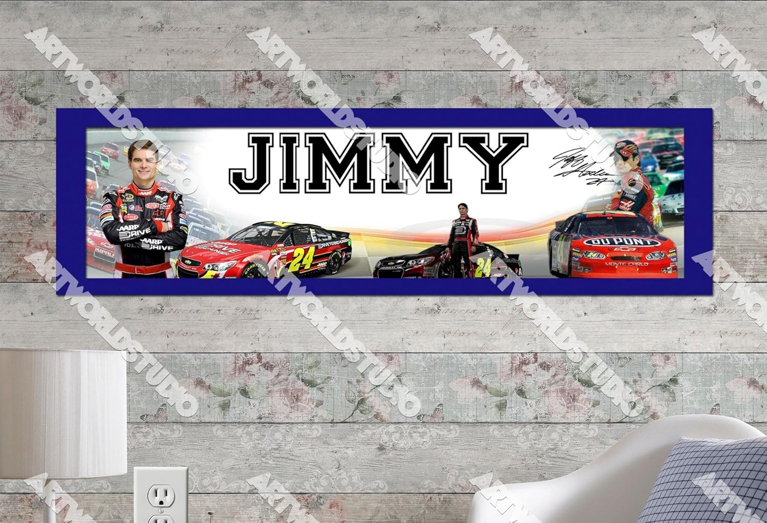 Art Art Posters Glossy Personalized Name Banner Nascar Jeff Gordon
