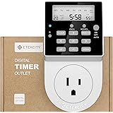 Etekcity Light Timer Outlet, Plug-in Heavy Duty Timer Switch, Digital 7-day Programmable Infinite Cycle, Energy Saving, 15A/1875W