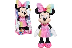 Disney Junior Minnie Mouse Sparkle and Sing Minnie Mouse, 13 Inch Feature Plush with Lights and Sounds, Officially Licensed K
