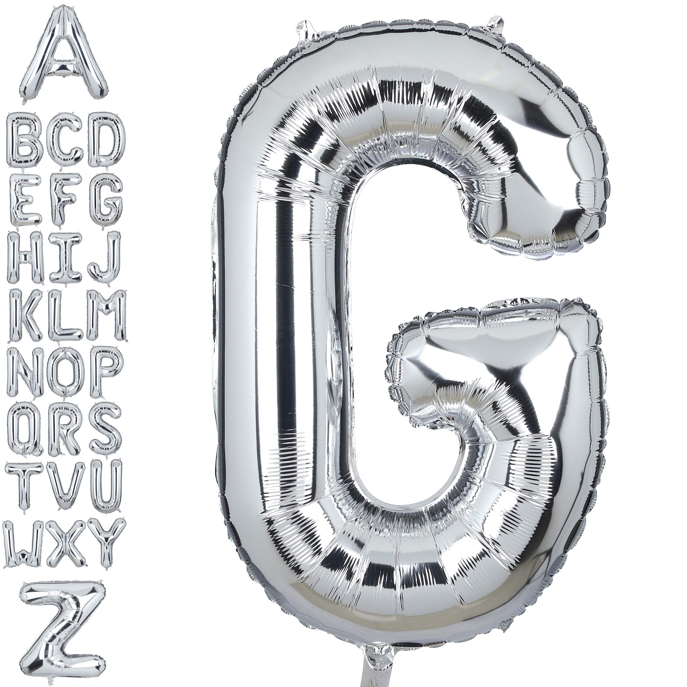 40 Inch Giant Silver Letter G Foil Helium Balloons Big Single Mylar Balloon Birthday Party Decoration Supply Baby Shower (Silver G)