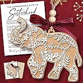 TEEBIM Elephant Ornaments - Elephant Gifts for Women - Best Friend Friendship Gifts for Women - Sisterhood, Friendship Ornament - Friends Gift for Christmas - Wood & Acrylic Ornament with Card​
