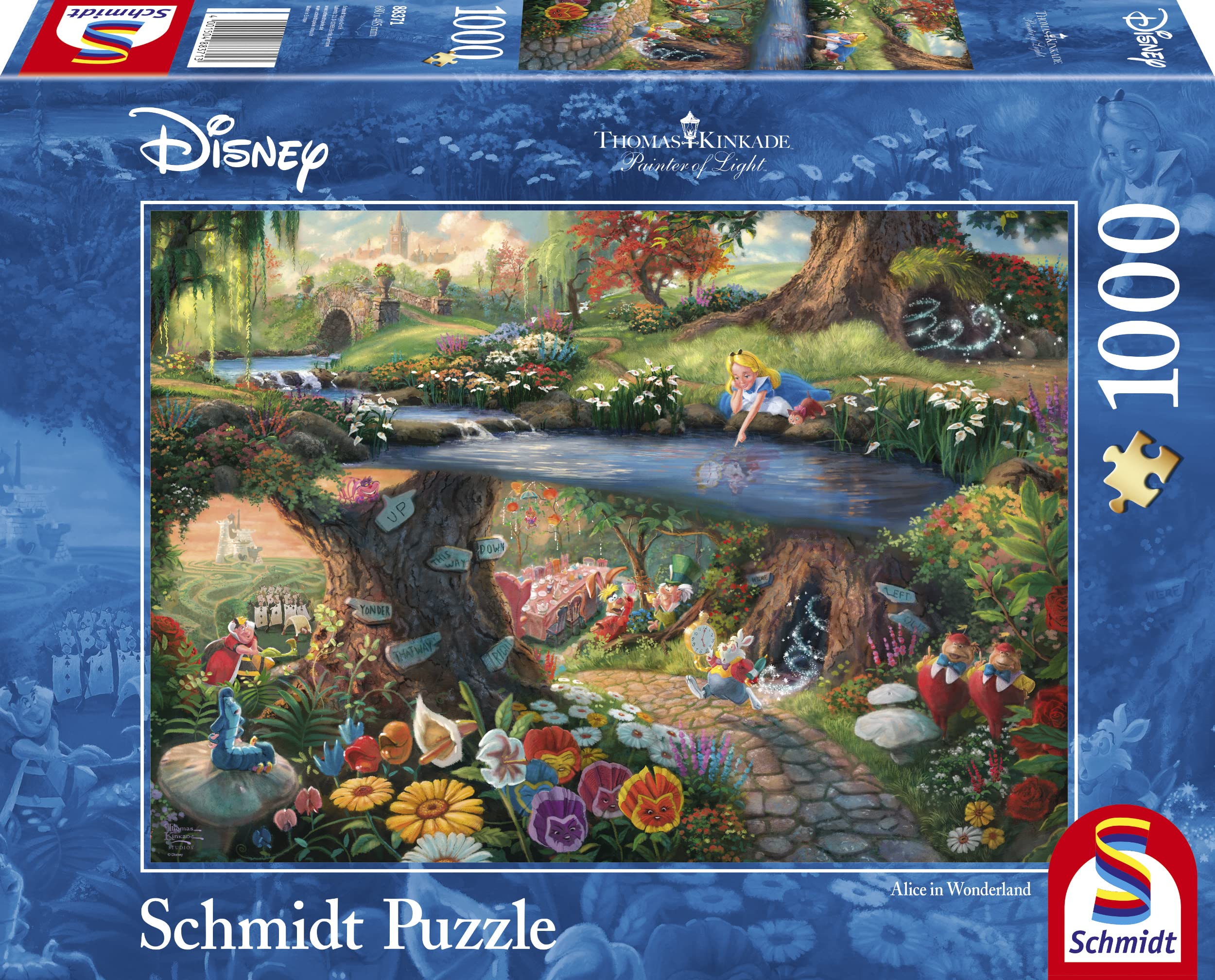 Schmidt Spiele | Thomas Kinkade: Disney Alice in Wonderland 2021 edition (1000pc) | Puzzle | Ages 12+