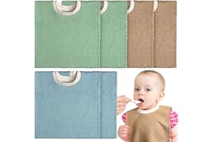 Foaincore 6 Pcs Pullover Baby Bibs Cotton Terry Toddler Absorbent Infant for Feeding and Drooling Towel Slip on Bib(Fresh Color)