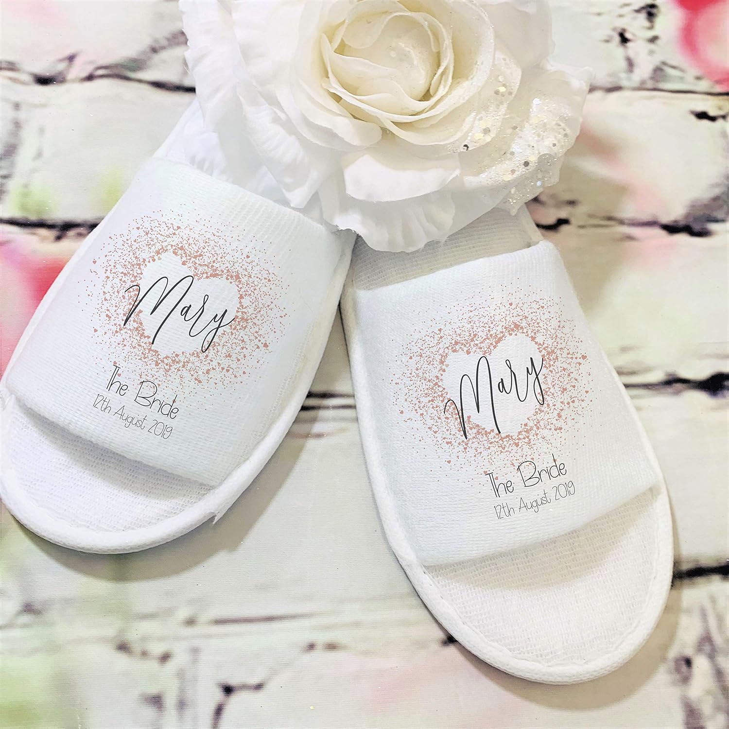 personalised bridal slippers