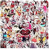 JSYAVG 55pcs Cool Hazbin Hotel Stickers for Kids Girls Teens Adult,Waterproof Vinyl Hazbin Hotel Decal for Water Bottle Skateboard Guitar Travel Case Bike Laptop Car Bumper Luggage Phone