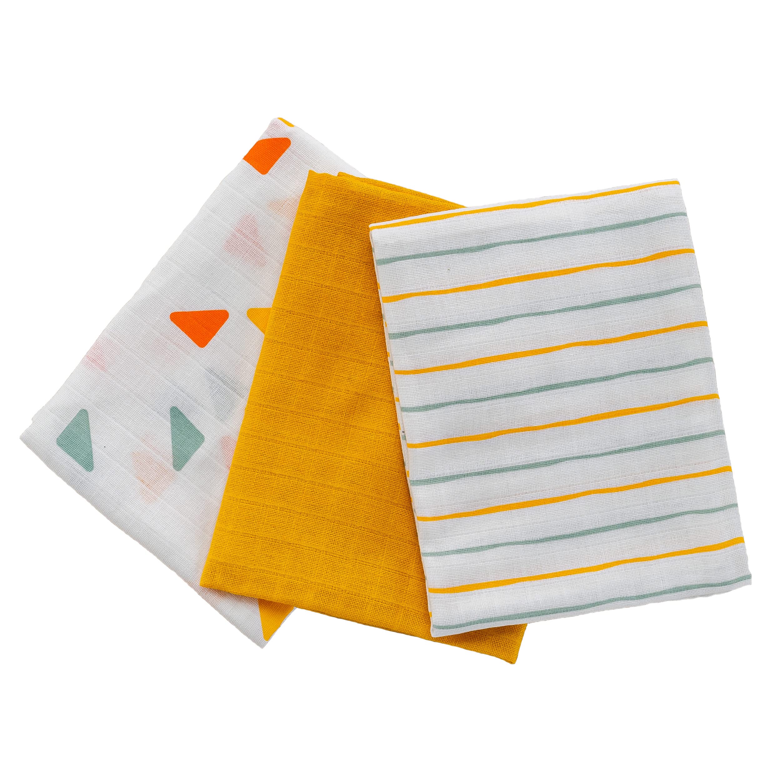 LaLoona Muslin Cloths for Baby 3-Pack 70x70 cm – Soft & Colorful Muslin Squares, 100% Cotton, OekoTex Certified, Ideal as Reusable Diapers, Spit-Up Cloths & Swaddles - Buttercup Yellow