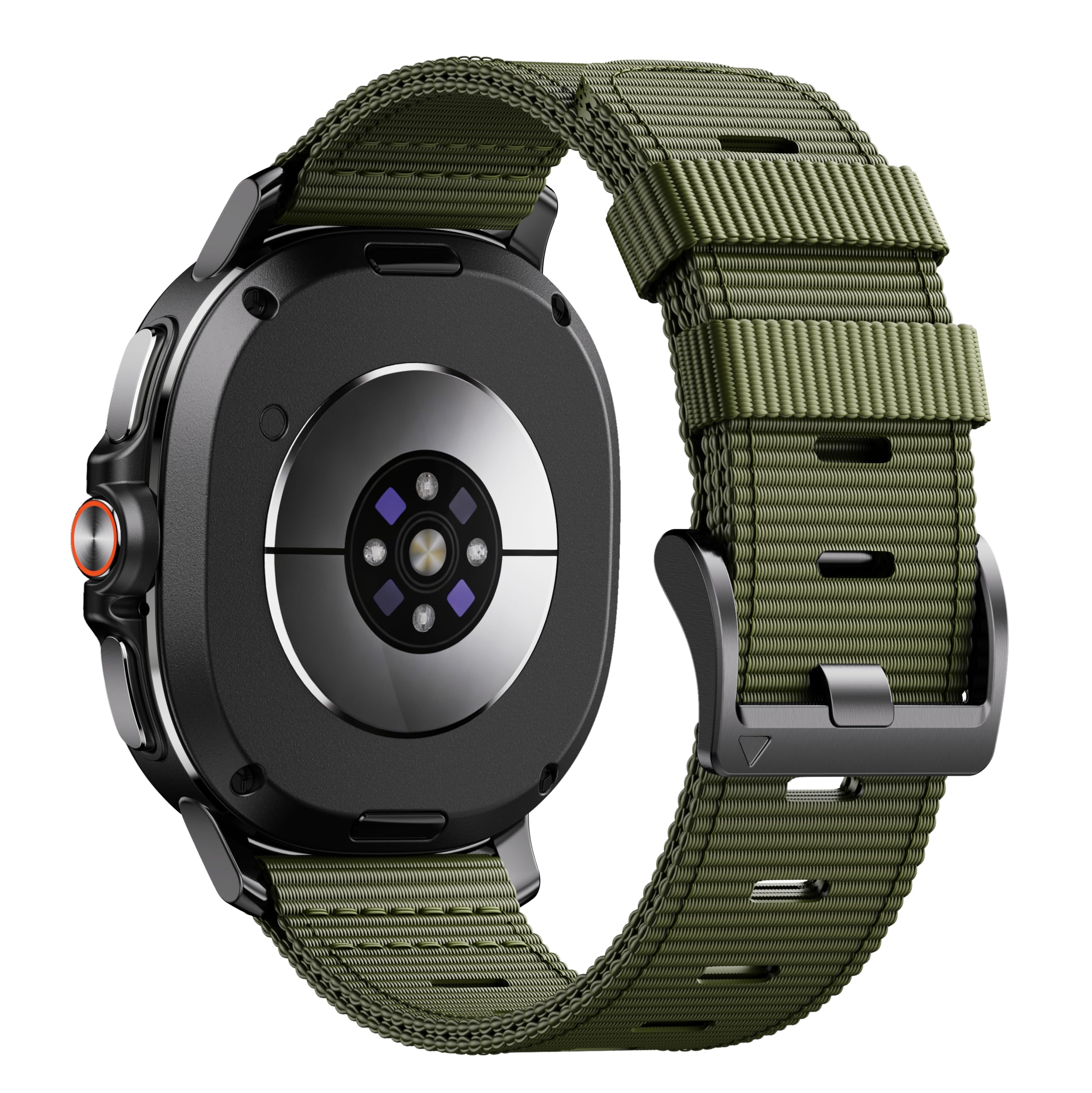 Rugged Nylon Band Compatible with Samsung Galaxy Watch 8 40mm 44mm/8 Classic 46mm, Breathable One Click No Gap Sport Strap for Samsung Galaxy Watch 8 Classic Band 46mm/8 44 mm 40 mm Men