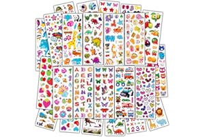 Habett 3D Stickers for Kids & Toddlers, 500+ 3D Puffy Stickers Including Animals, Letters, Numbers, Dinosaurs, Cars and More for Boys, Girls, Teachers, Reward, Craft Scrapbooking