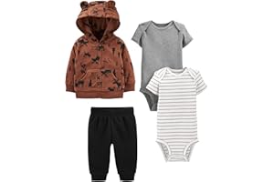Simple Joys by Carter's Baby-Boys 4-Piece Fleece Jacket, Pant, and Bodysuit Set