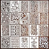 Stencils for Crafts Reusable Texture Stencils 10"x8" | Abstract Geometric Mixed Media Background Stencil for Painting on Wood Canvas Furniture Cards Scrapbook