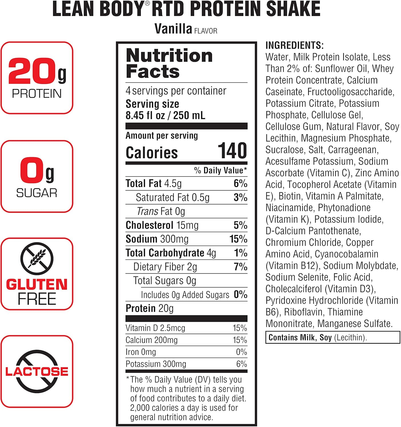 LABRADA NUTRITION Lean Body RTD Whey Protein Shake, Convenient OnThe