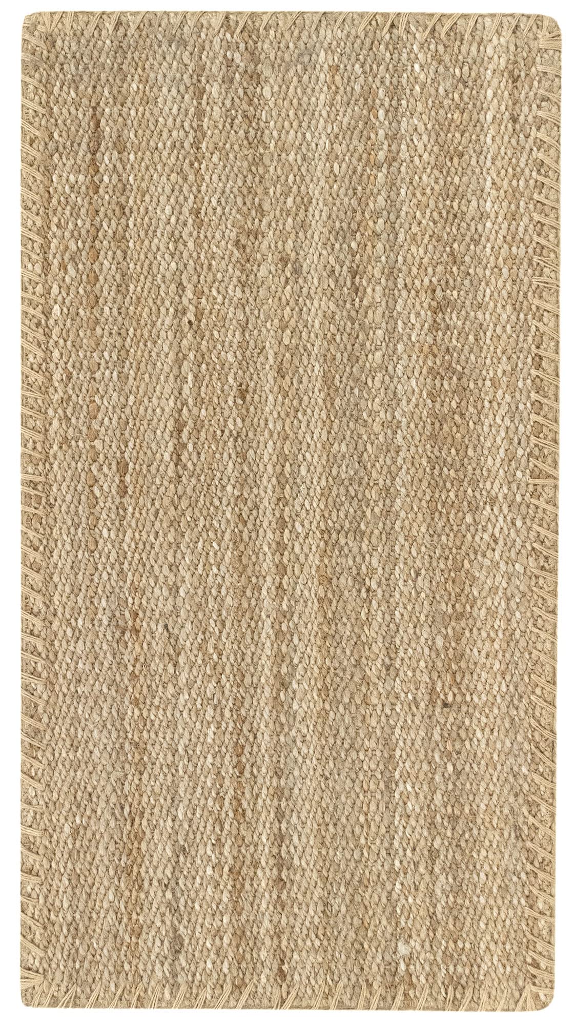 HAMID - Rug Jute Granada Natural Colour, Jute Rug, Area Rug 100% Jute Fibre, Handmade, Braided Rug for Home, Living Room, Floor Carpet, (110x60)
