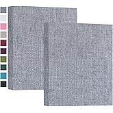 Mublalbum 2 Pack Small 5x7 Photo Album Linen Cover Mini Brag Book Each Holds 52 Vertical Pockets for Artwork Postcards or Picture Storage (Gray)