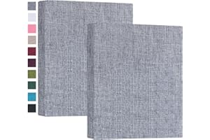 Mublalbum 2 Pack Small 5x7 Photo Album Linen Cover Mini Brag Book Each Holds 52 Vertical Pockets for Artwork Postcards or Picture Storage (Gray)