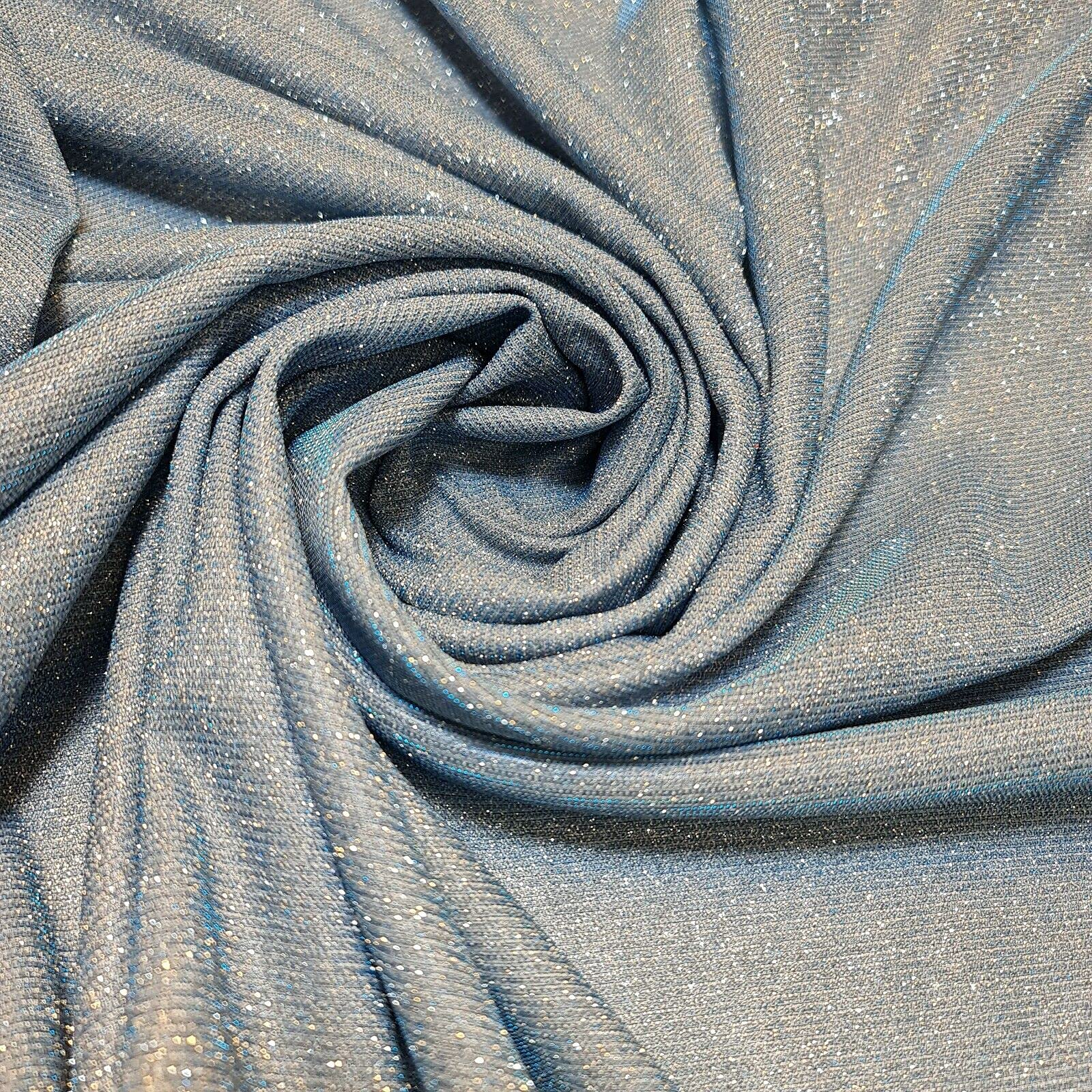 Shimmer Moonlight Glitter Nylon Multi Purpose Stardust Sparkly Shiny Bling Decorations Dress Craft Backdrop Decor Fabric Material 58" - 150cm Wide Sold As 1 Meter Pre - Cut Lengths (Sky Blue)