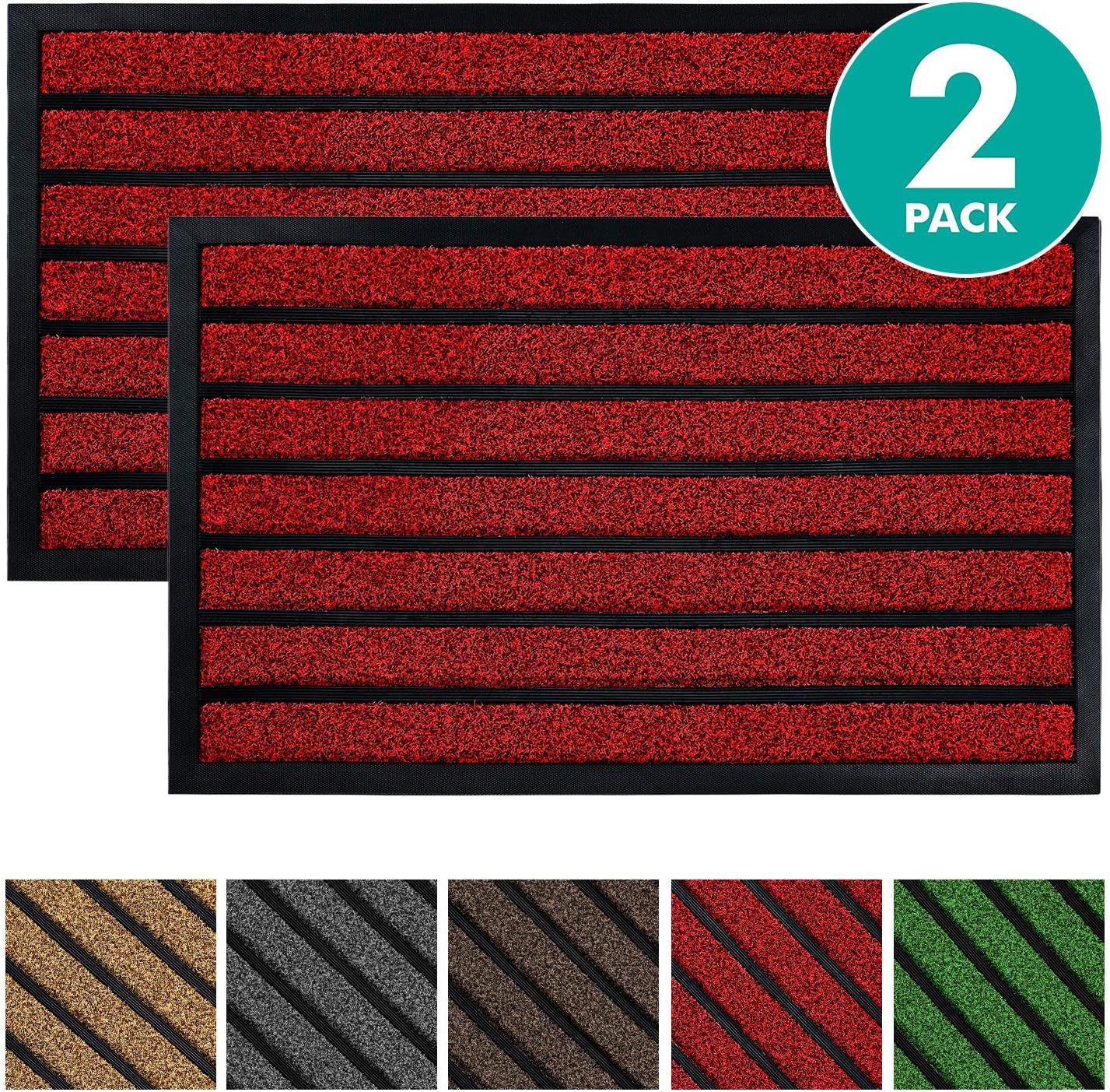 Olanly Original Durable Striped Door Mat Heavy Duty Doormat Striped