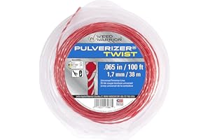 Weed Warrior Pulverizer Twist Universal Trimmer Line, 0.065" Diameter x 100', Red Core/Silver Tips