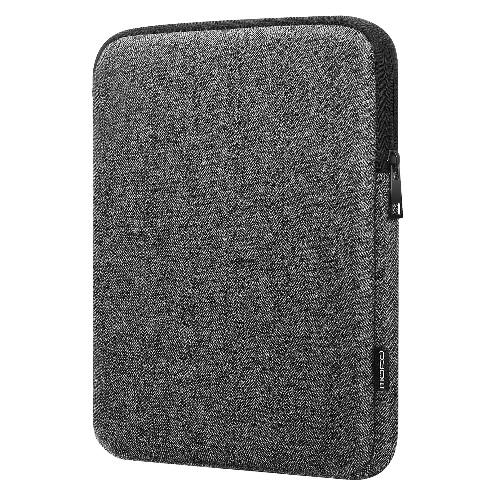 MoKo 9-11 Inch Tablet Case Made of Wool & Polyester, Protective Case Compatible with iPad Pro 11 2021/2020, iPad 9/8/7 10.2, iPad Air 4 10.9, Galaxy S8 11, Polyester Carry Bag, Black + Grey