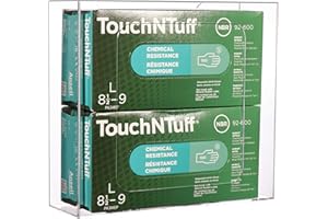 Cq acrylic Clear Wall Floating Glove Rack and Glove Box Dispenser Holder 10.2”x12.5”x3.5” Pack of 1