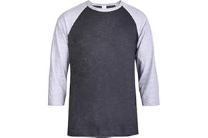 TOP PRO Men's 3/4 Sleeve Casual Raglan Jersey Baseball Tee Shirt