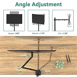 WALI Monitor Arm Mount for Desk, Single Extra Tall