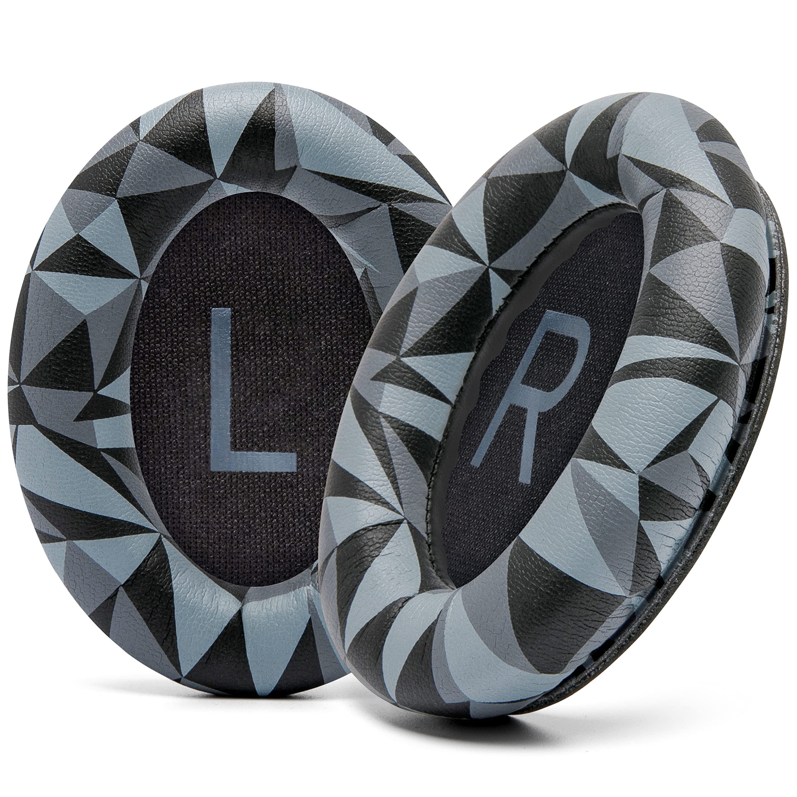 WC Wicked Cushions Extra Thick Replacement Ear Cushions for Bose QC45 (QuietComfort 45) Headphones | (Geo Grey)