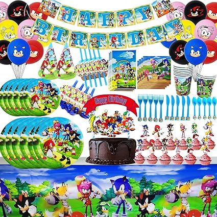 149Pcs Sonic The Hedgehog Party Favor 