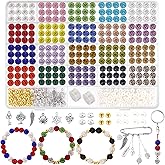 Rhinestone Beads 10mm, 408pcs Disco Ball Beads Set for Jewelry Making, Funtopia Sparkle Crystal Clay Bead, Colorful Bling Bead with Charms Spacer Beed for Bracelet Necklace Earring Crafting
