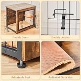 Yaheetech Indoor Dog Crate Furniture End Table with Cushion and Double Doors view 9