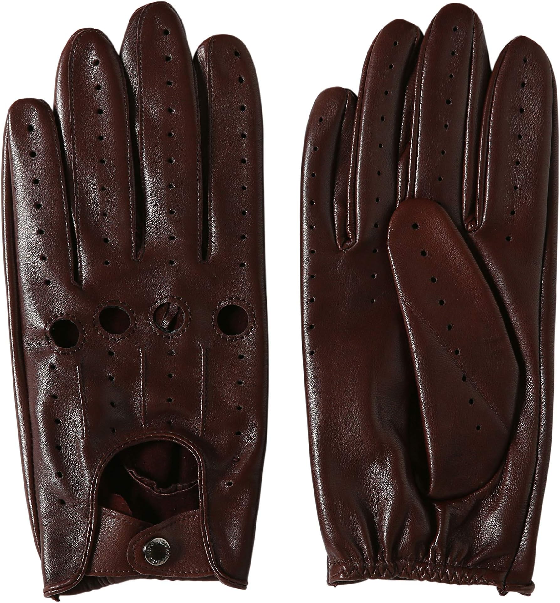 Driving Gloves Genuine Leather Unlined Full Finger Retro Sports Gloves for Men and Women Non Touchscreen