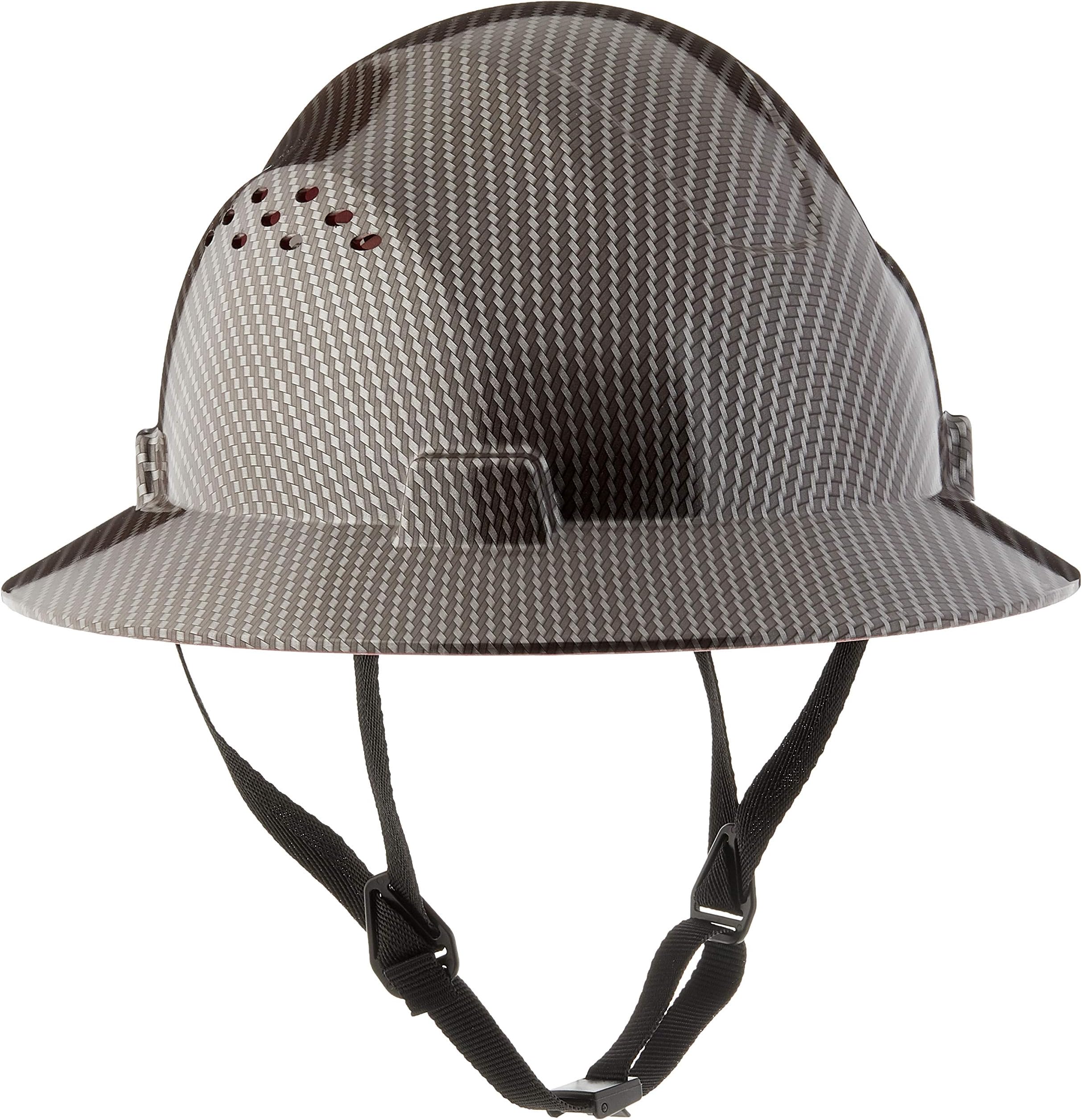 HDPE- Hydro Dipped Red/Silver {FG} Full Brim Hard Hat With Fas-Trac Suspension {Top Impact}