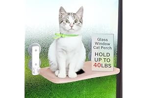 Clever Pets Cat Window Hammock, Cordless Cat Window Perch with 4 Strong Sunction Cups, Easy to Install & Secure Cat Window Shelf, Space-Saving Window Mounted Foldable Cat Shelf with Breathable Mesh