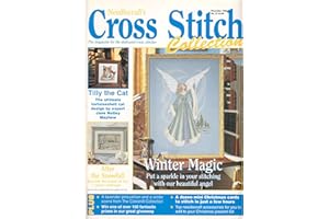 Needlecraft Cross Stitch Collection Magazine, Sparkling Winter Angel, Tortoiseshell Cat, Snowfall Landscape & Festive Cards t
