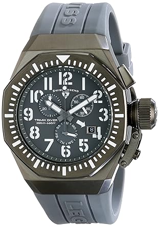 Mens 10540-Gm-014-Wa Trimix Diver Chronograph Grey Dial Silicone Watch