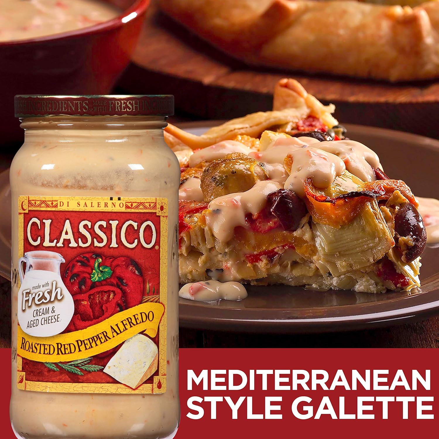 Amazon Com Classico Roasted Red Pepper Alfredo Pasta Sauce 15 Oz Jar Prime Pantry