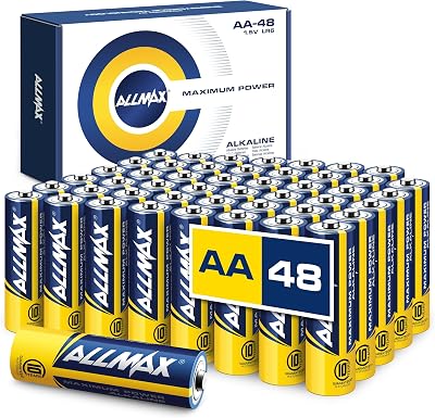Allmax Battery AA Maximum Power Alkaline 48 Count Long Lasting 10 Year Shelf