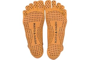 Mato & Hash 5-Toe Exercise Barefoot Feel Yoga Socks With Full Grip