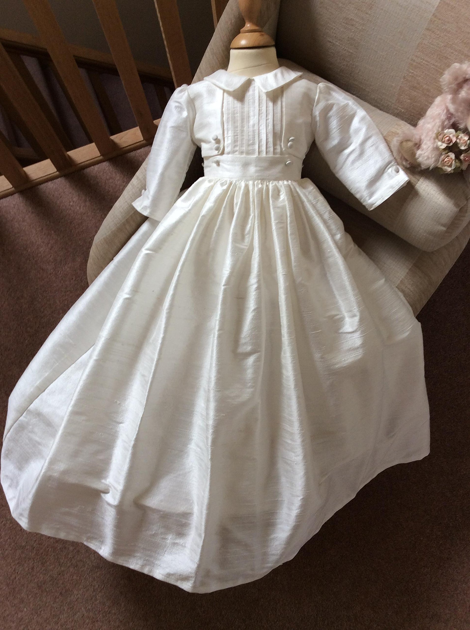 boy christening romper gown